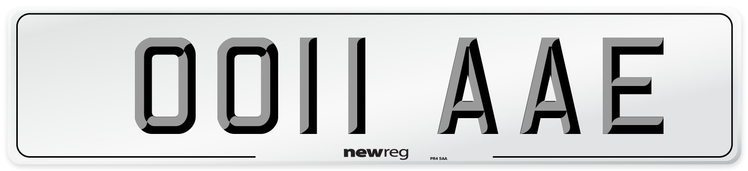 OO11 AAE Number Plate from New Reg